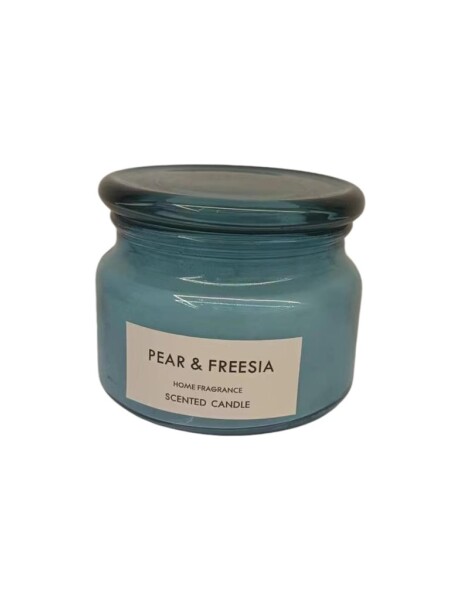 VELA FRASCO C/TAPA VIDRIO D10x8CM CELESTE COTTON VELA FRASCO C/TAPA VIDRIO D10x8CM CELESTE COTTON