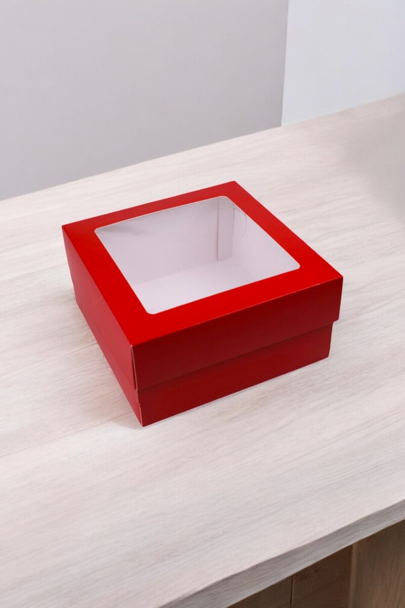 Caja 20x20x9,5 c/visor. - ROJO 