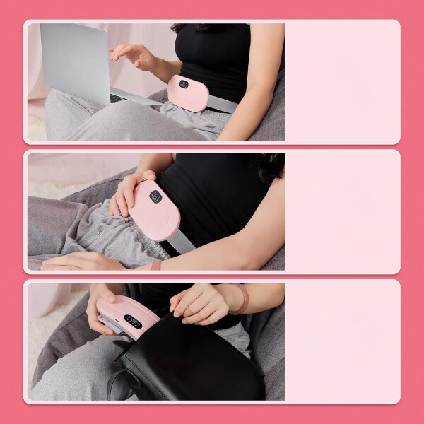 Cinturon Almohadilla Aliviador Dolor Mestrual Termica Recargable Variante Color Rosa
