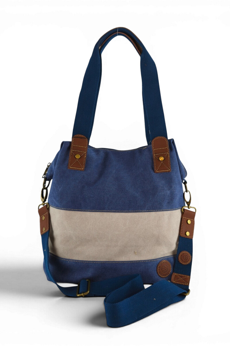 Bolso cartera lona azul