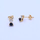 Caravanas oro 18k brillantes y zafiro. Caravanas oro 18k brillantes y zafiro.