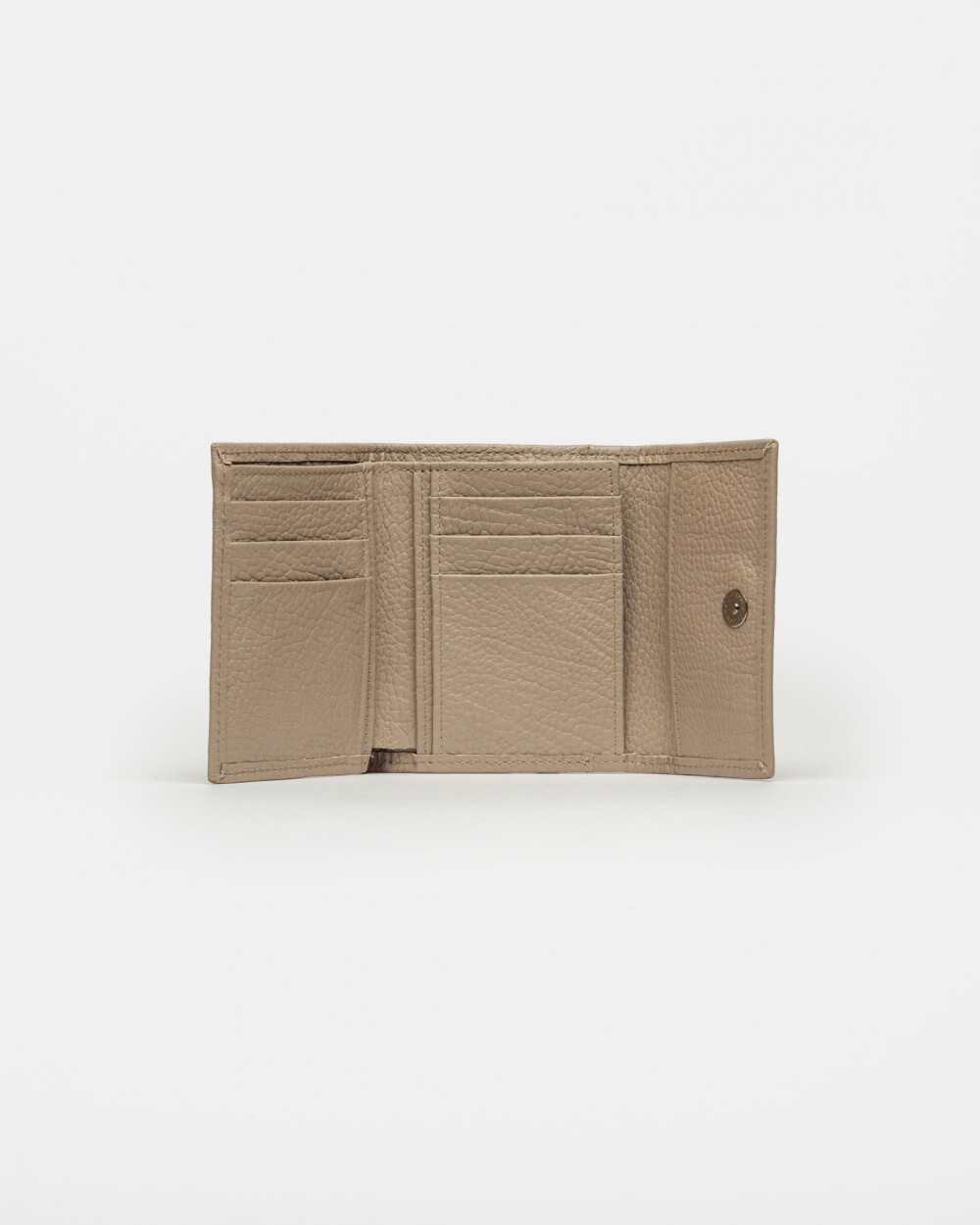 Billetera Ginger En Cuero Graneado Taupe