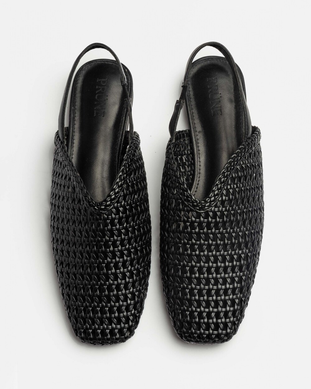 Mule Perla en efecto cuero liso Negro