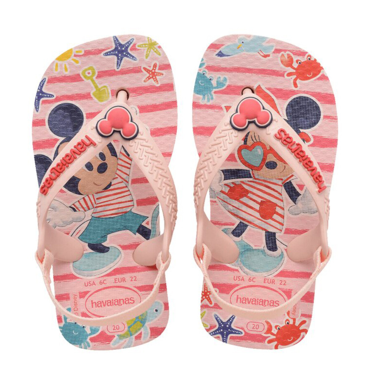 Sandalias Infantiles Havaianas Baby Disney Classics - Rosa - Rojo 