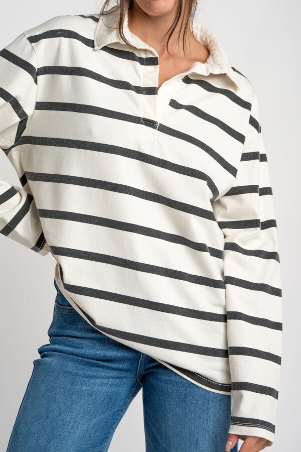 Sweater Cuello Polo Negro