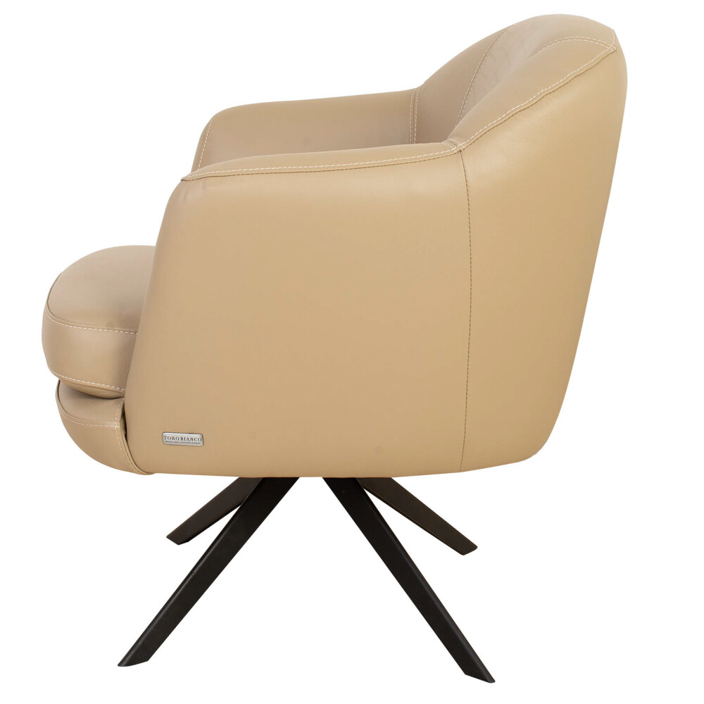 BUTACA GIRATORIA 1 CUERPO CUERO-100-NATURAL VERDE 1004 KHAKI