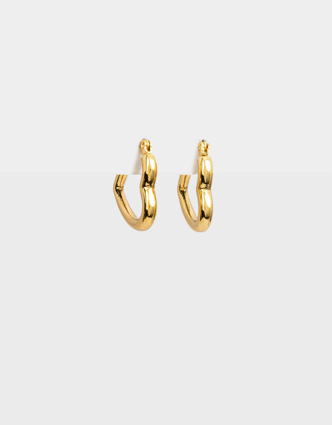 Aros Argollas Acero quirúrgico Argollas De Corazón De Acero - Dorado