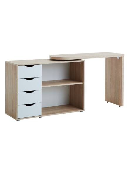 Escritorio LANGAGER 41-107x107-165 gir color roble nat Escritorio LANGAGER 41-107x107-165 gir color roble nat