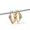 Caravanas aros de oro 3 lineas rombo- Oro bajo - Sin piedra- CA8404 sinpiedra