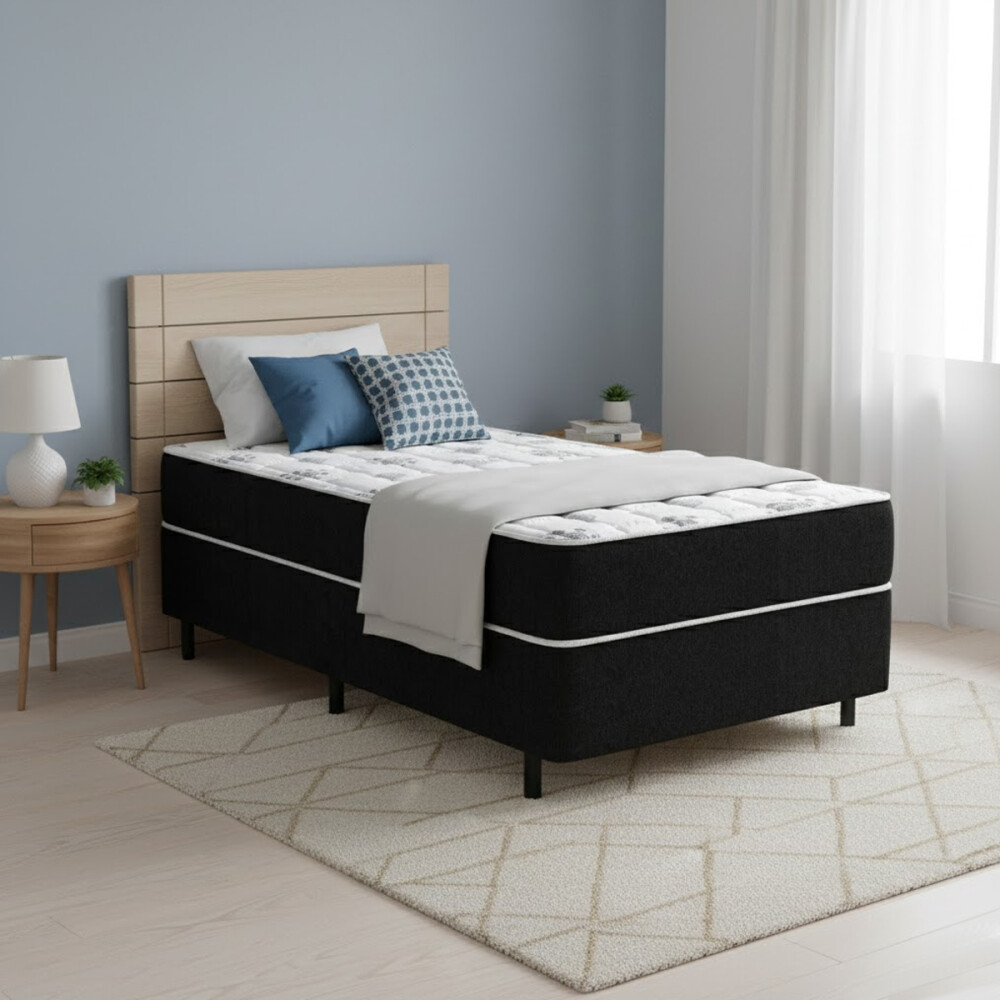 SOMMIER UNA PLAZA 78CM BASE CAMA COLCHÓN REVERSIBLE ANTIÁCAROS SOMMIER UNA PLAZA 78CM BASE CAMA COLCHÓN REVERSIBLE ANTIÁCAROS