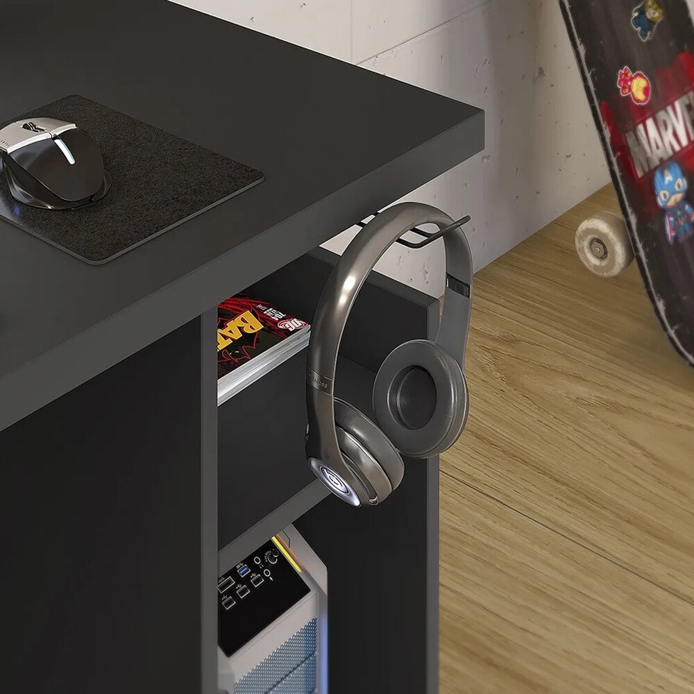 ESCRITORIO GAMER PARA PC LAPTOP COMPUTADORA TAPA 25 MM NEGRO