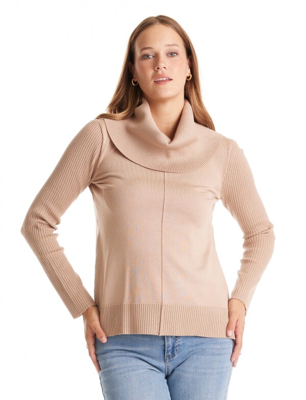 Buzo Cuello Volcado TOSTADO