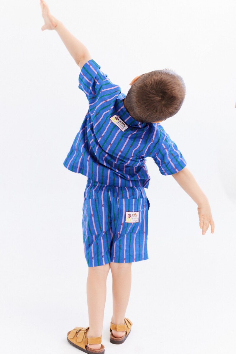 Short Guri Azul Rayado