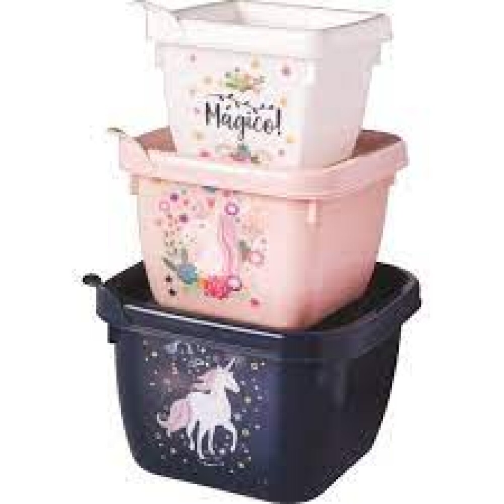Set x3 tupper diseños unicornio