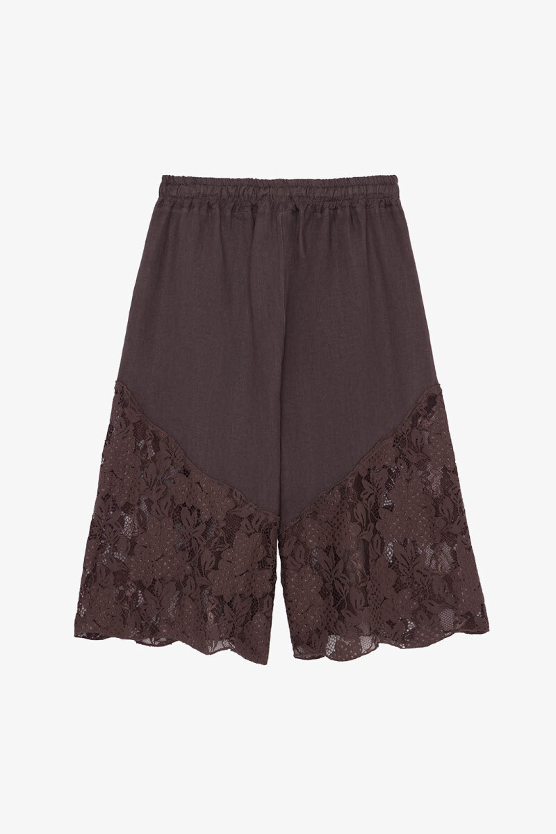 BERMUDA ENCAJE Marron