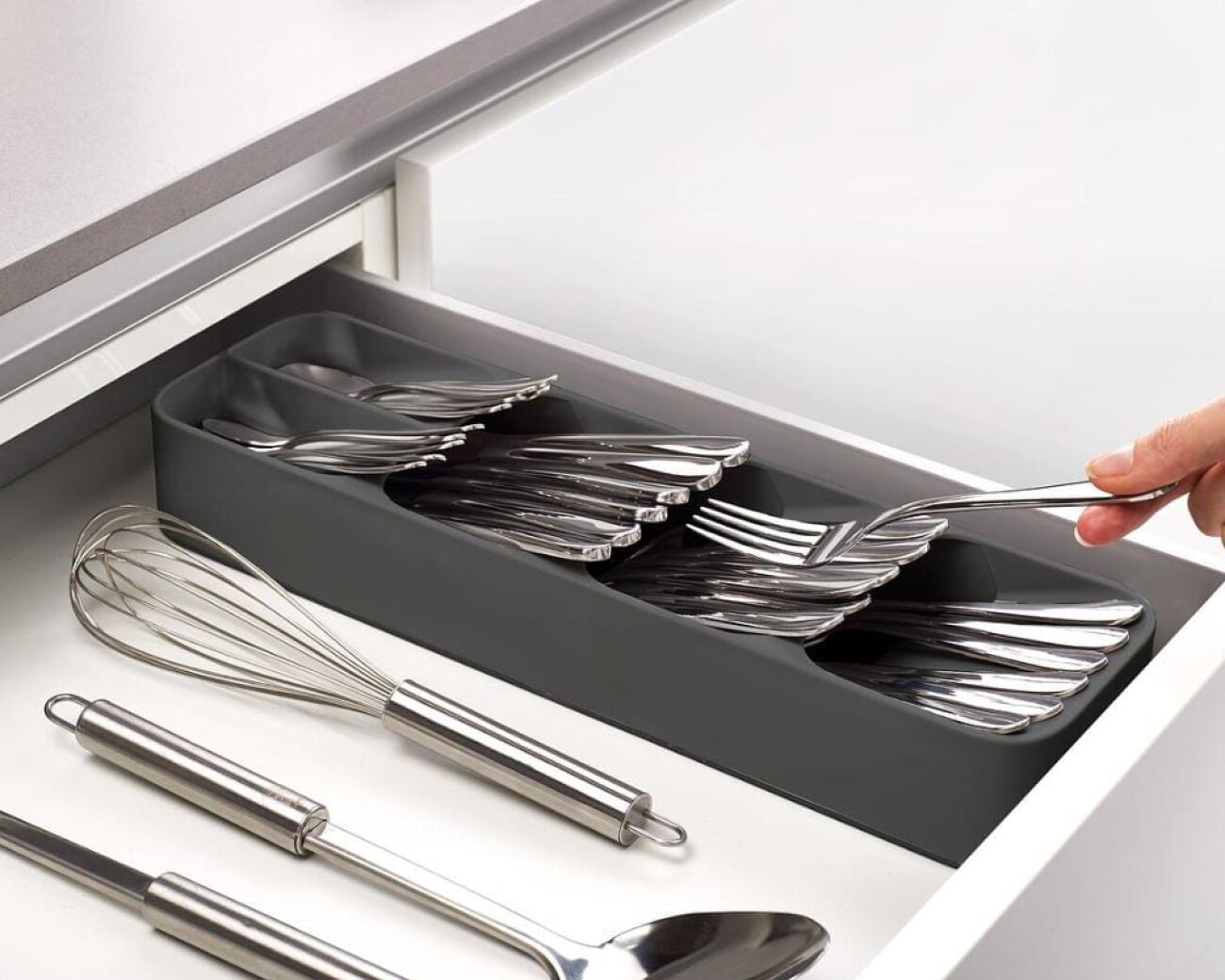Organizador de Cubiertos para Cajón Duo – Gris Organizador de Cubiertos para Cajón Duo – Gris