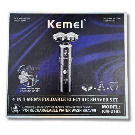 Afeitadora Corta Pelo Barba Multifunción 4en1 KEMEI KM-2193 Negro