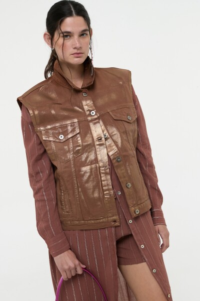 CHALECO DENIM Marron