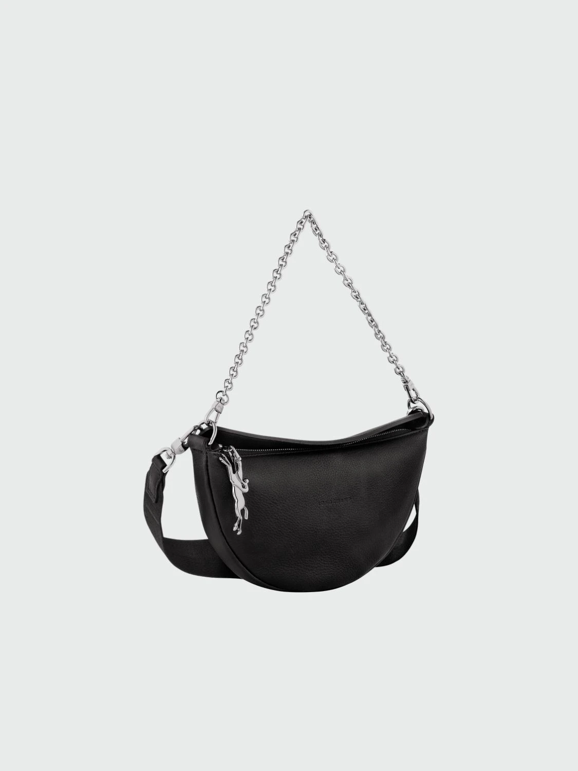 Longchamp -Cartera pequeña de cuero, Smile Negro