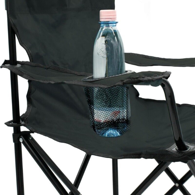 Silla plegable capitán con apoya brazos Negro