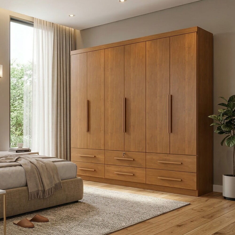 Ropero Maximus Plus 6 Puertas 6 Cajones Cinamomo