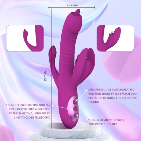 Triple Estimulador Telescopic Vibrating Rod Docoo Triple Estimulador Telescopic Vibrating Rod Docoo