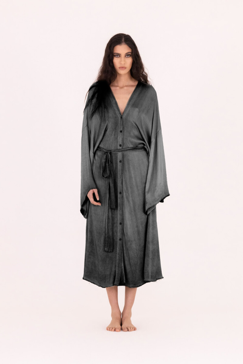 VESTIDO KIMONO Gris