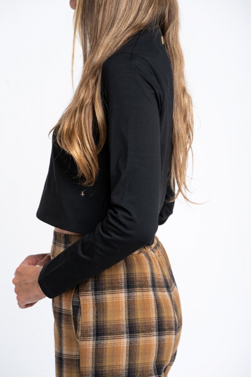 Polera Algodón Elastano Negro