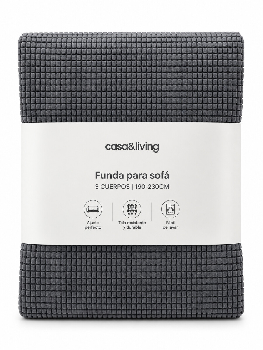 FUNDA SOFA 3 CUERPOS - GRIS 