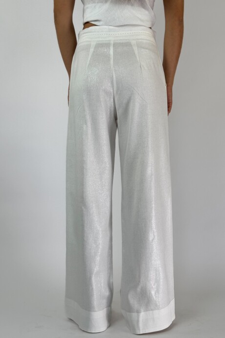PANTALON METALIZADO CARMELO Blanco