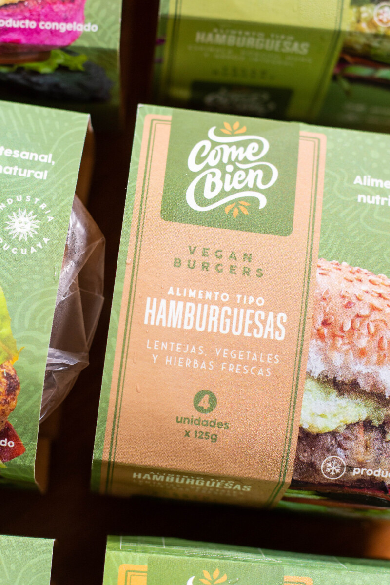 HAMBURGUESAS DE LENTEJAS, VEGETALES E HIERBAS FRESCAS X4 