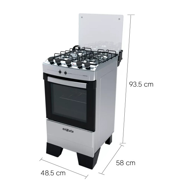 Cocina Multigas Enxuta Cenx27544i COCINA ENXUTA GAS VIDRIO INOX. CENX27544