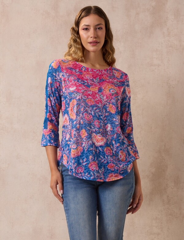 Blusa Printed MULTI/AZUL
