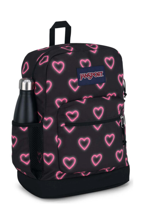 MOCHILA JANSPORT CROSS TOWN PLUS HAPPY HEARTS BLACK
