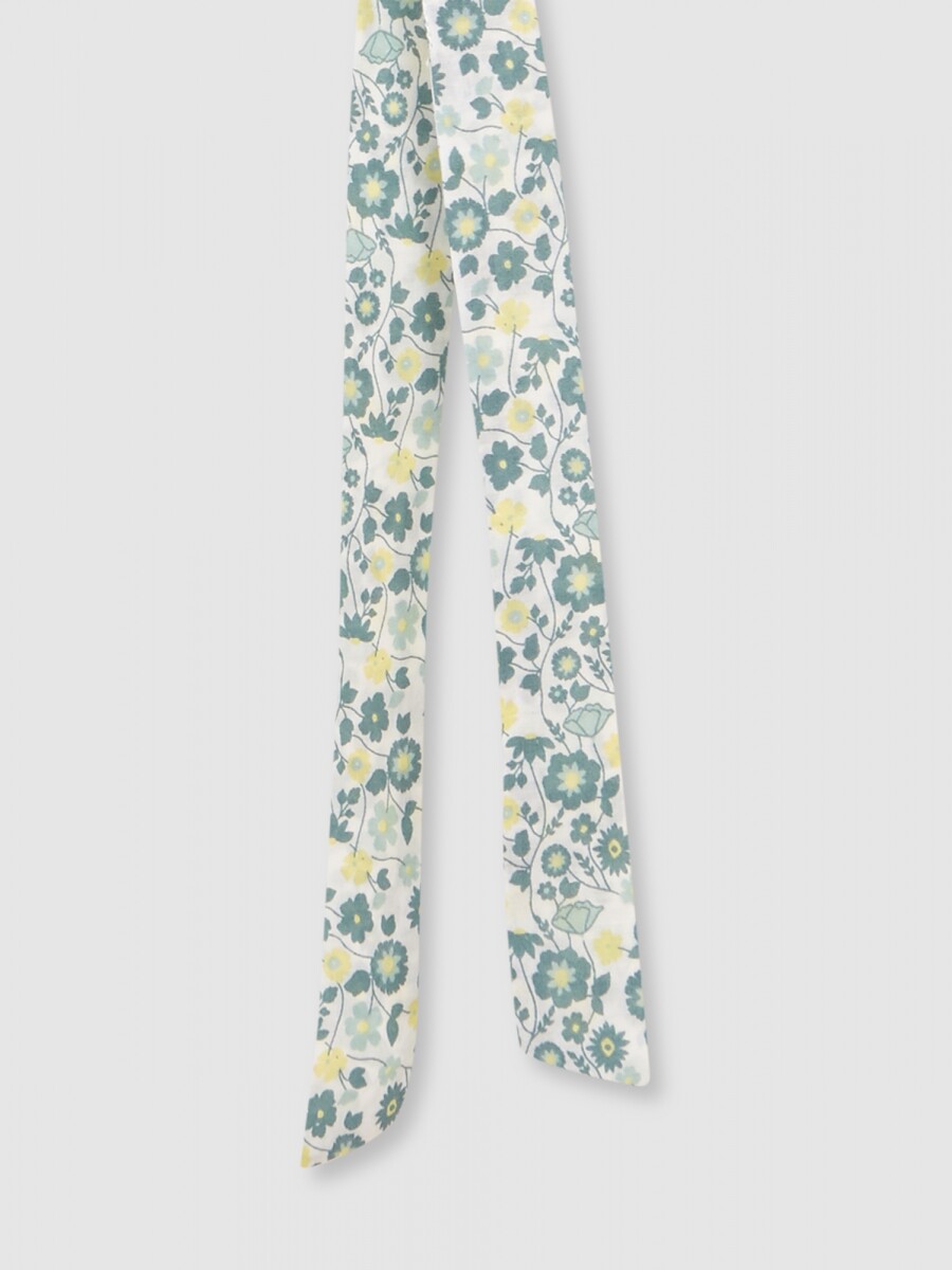 Lazo Estampado Flores Gris