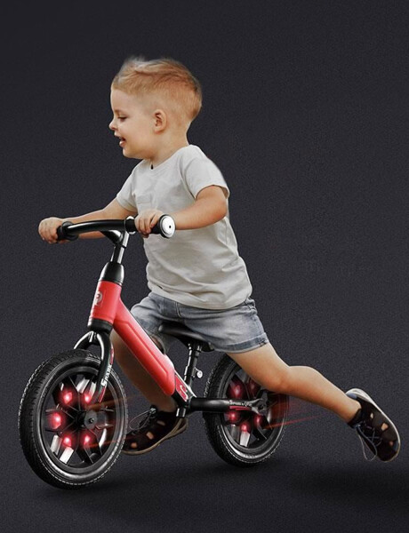 Bicicleta de equilibrio sin pedales con luces LED Qplay Spark Verde