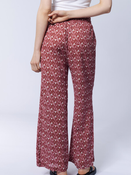 Pantalón Estampa Étnica Rosa