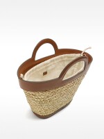 Bolso Tote De Rafia Con Asa Bandolera M camel