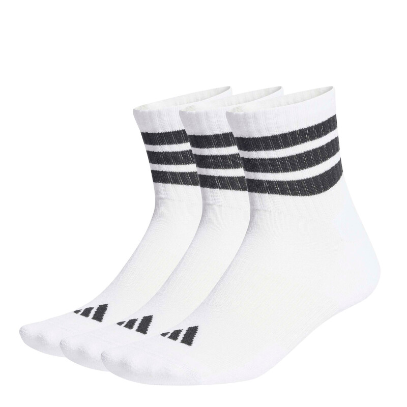Medias Unisex Adidas 3 Tiras X3 Blanco - Negro