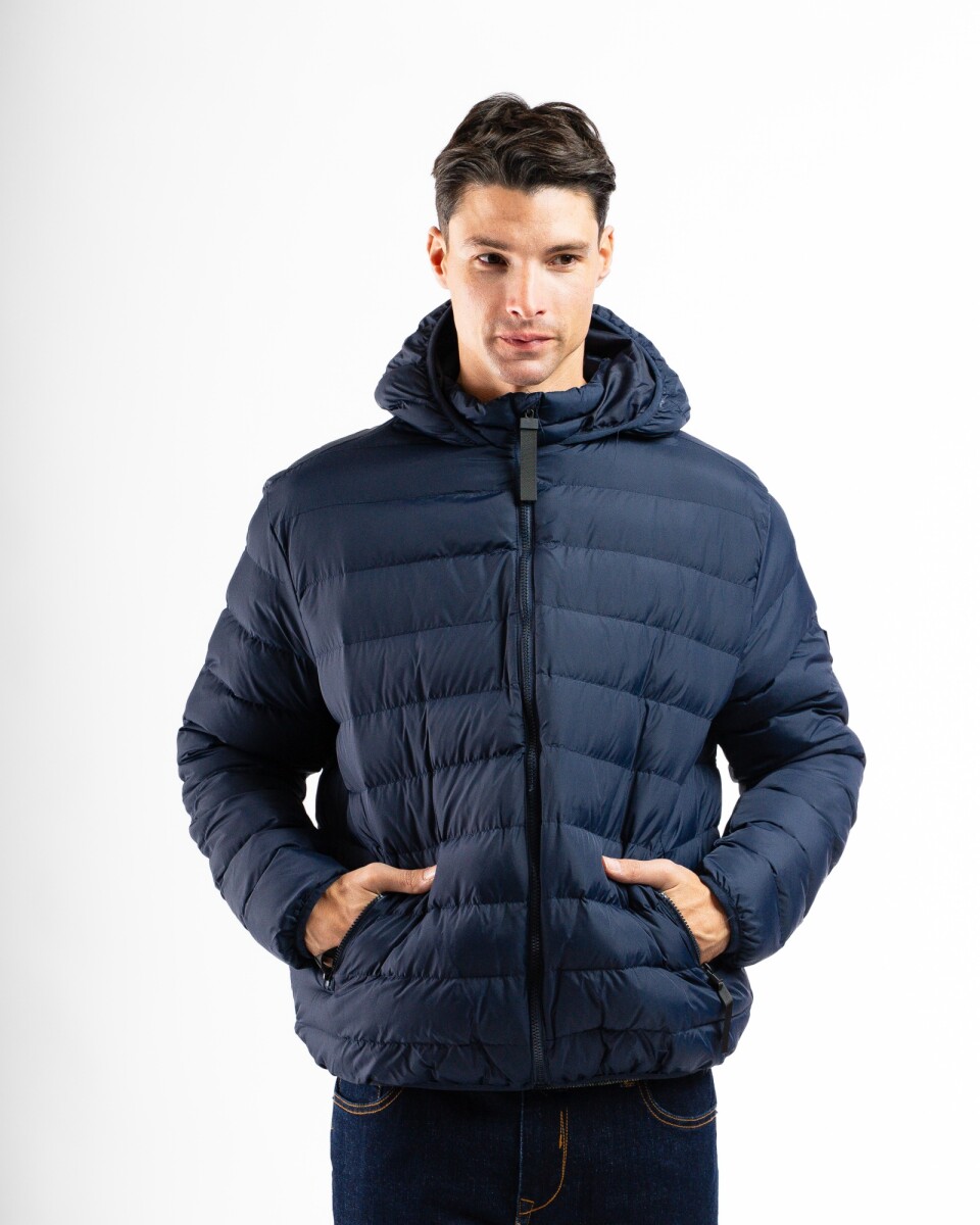 Campera Nylon Capitoneada C/Capucha Granada - Marino 