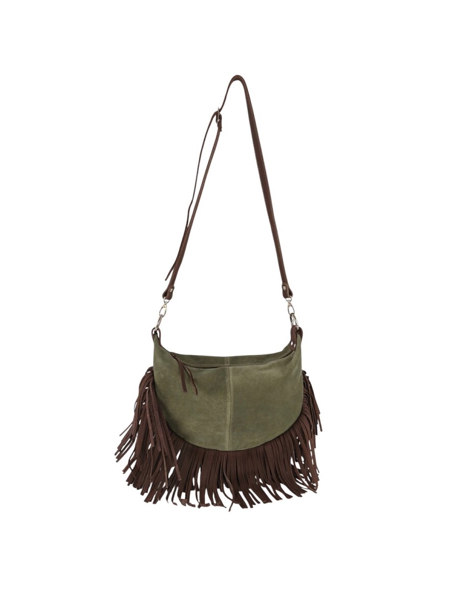 Morral con flecos - verde 