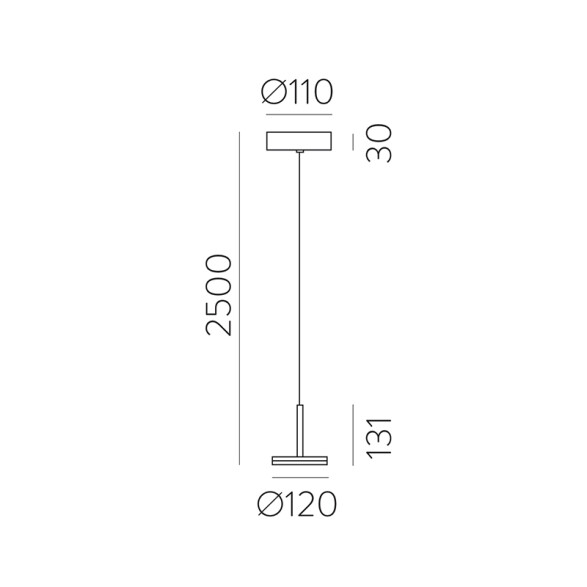 Colgante LED negro 7,5W cálido CORVUS Ø120mm BA0200