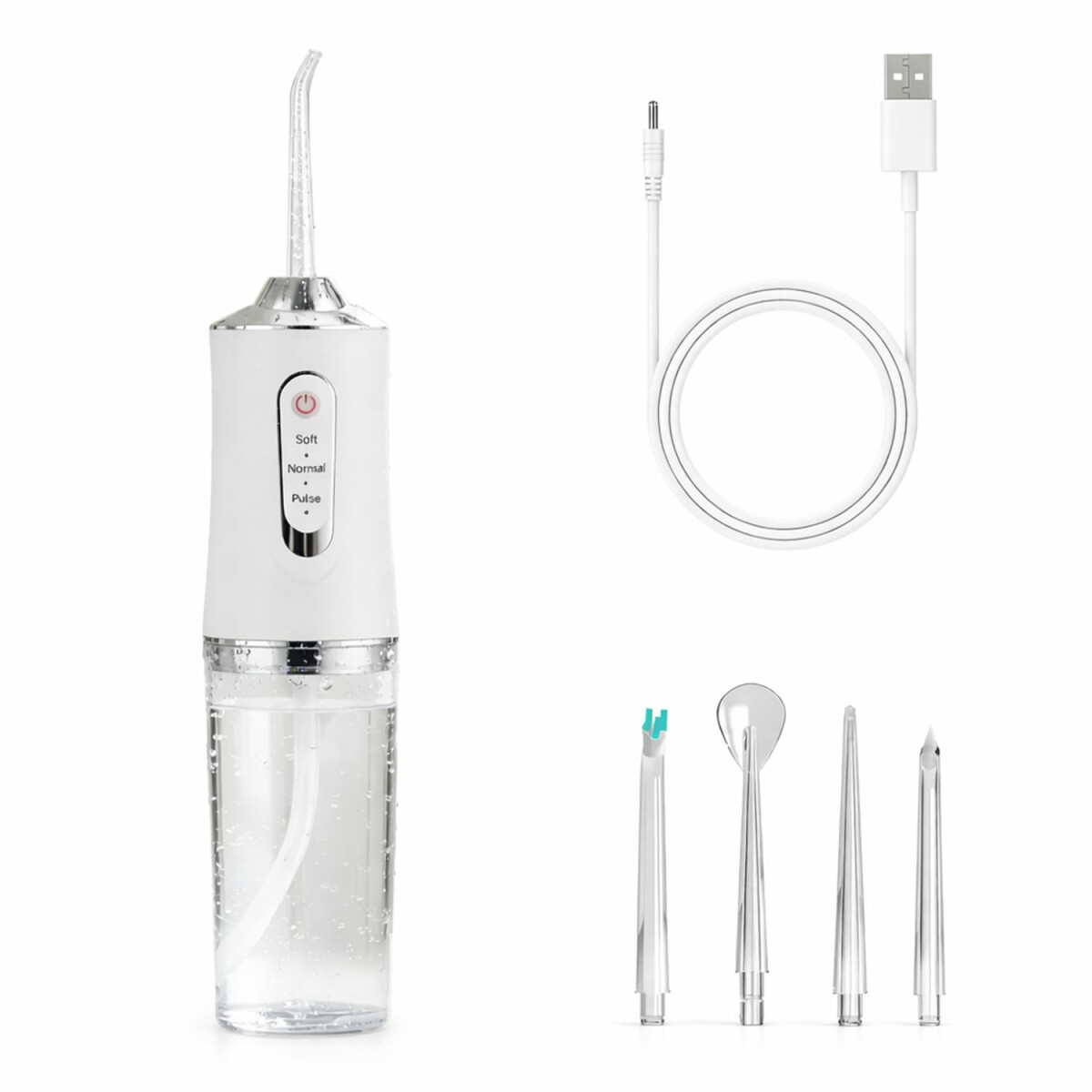 Irrigador Bucal Portátil Limpieza Profunda Recargable USB - Blanco 