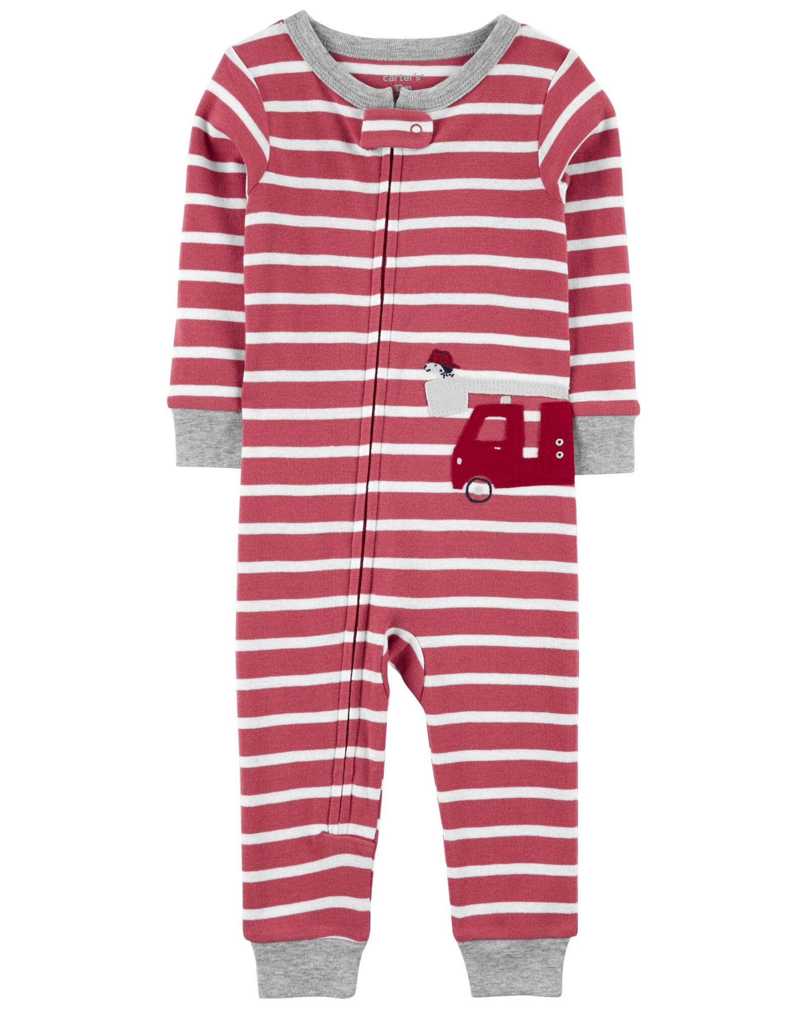 Pijama una pieza de algodón estampa bombero Sin color