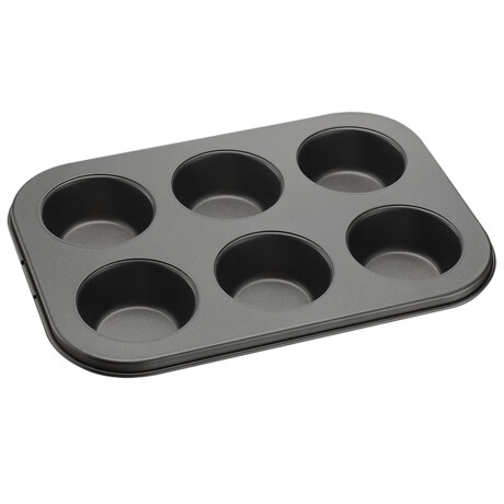 Set x6 molde muffin antiadherente 26,5x18x3 cm GRIS OSCURO