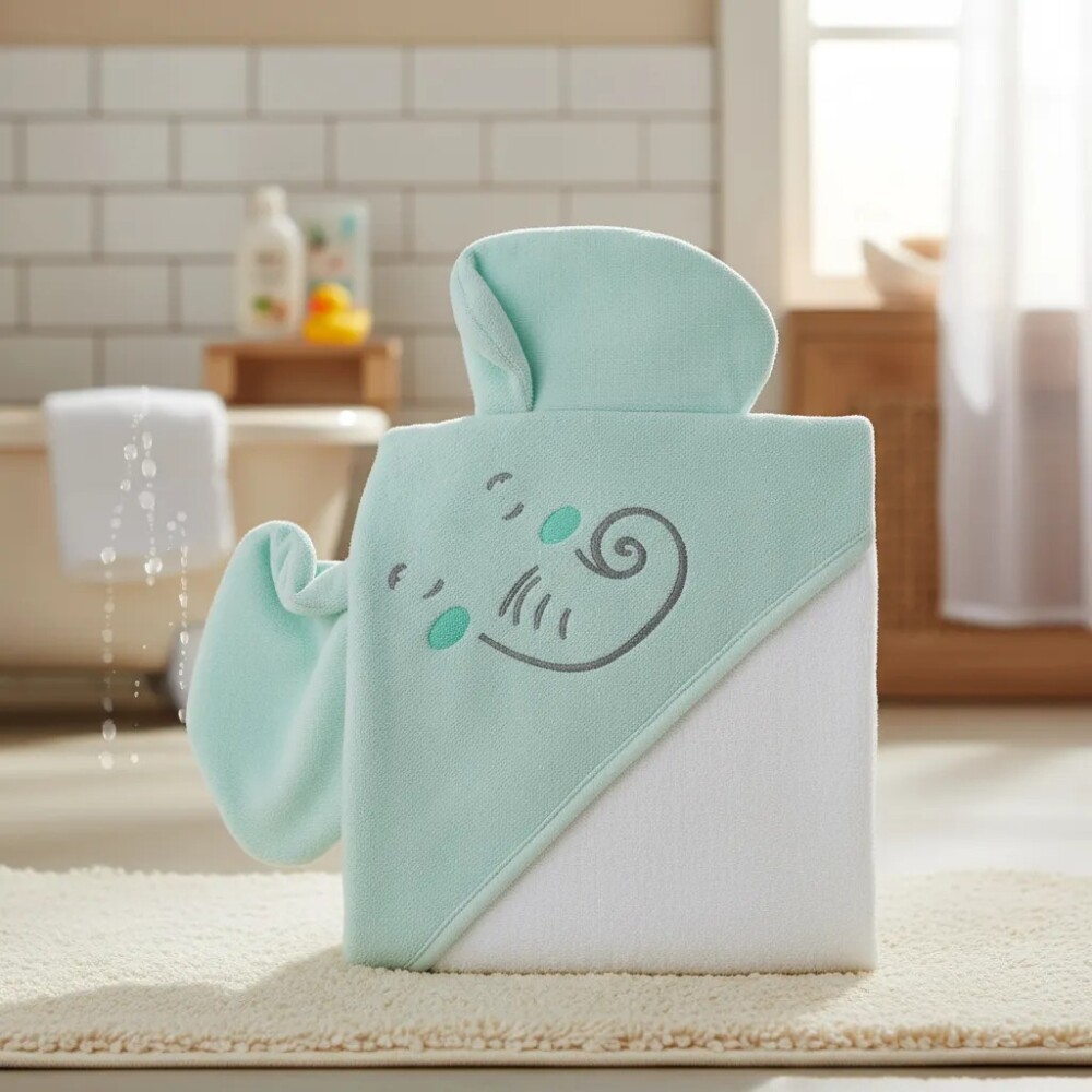 Toalla KIKKABOO elefante verde agua