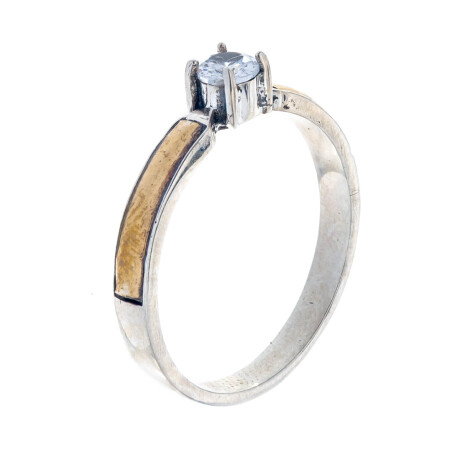 Anillo de plata, double con circonia Solitario Anillo de plata, double con circonia Solitario