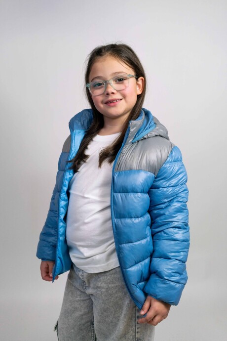 Campera Infantil con Capucha Celeste