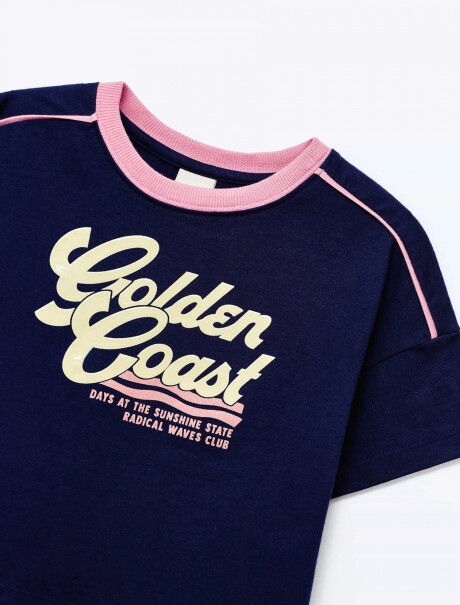 CAMISETA INFANTIL CON ESTAMPA AZUL