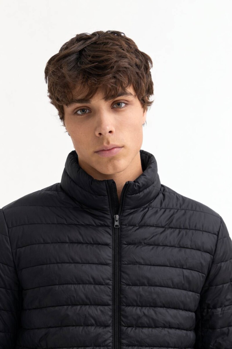 Campera puffer básica NEGRO